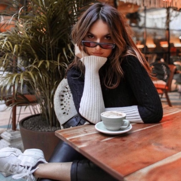 ZARA // cable knit color block turtleneck sweater - Picture 10 of 14